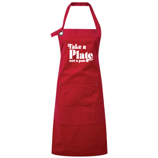 "Take a Plate" - Red Artisan Apron